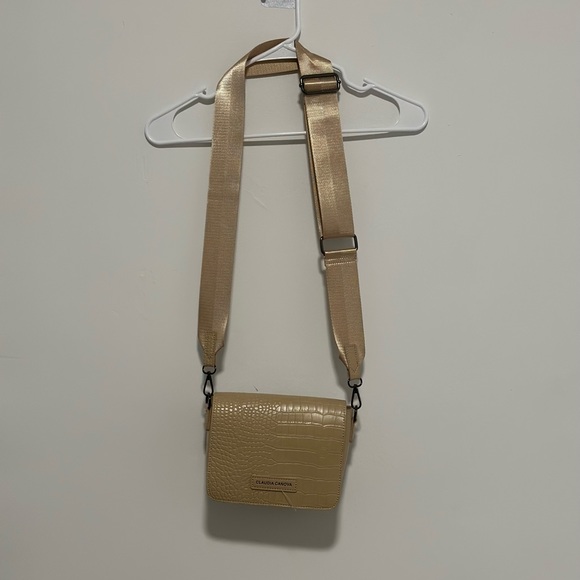 Wide strap crossbody bag in of white moc croc - Picture 2 of 3